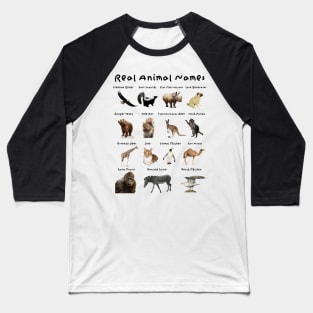 Real Animal Names Baseball T-Shirt